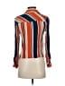 Abbeline 100% Rayon Stripes Orange Long Sleeve Blouse Size XS - photo 2