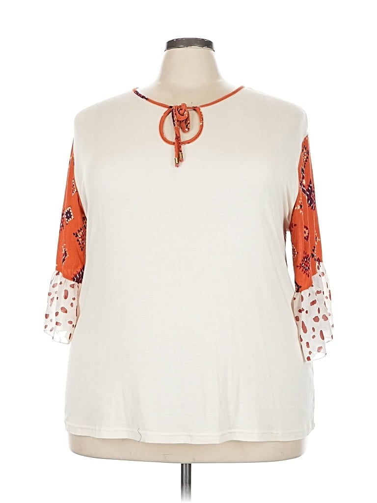 Pre-owned Grace & Emma 3/4 Sleeve Blouse In White