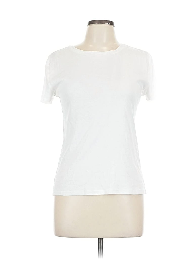 Pre-owned Ann Taylor Loft Short Sleeve T-shirt In White