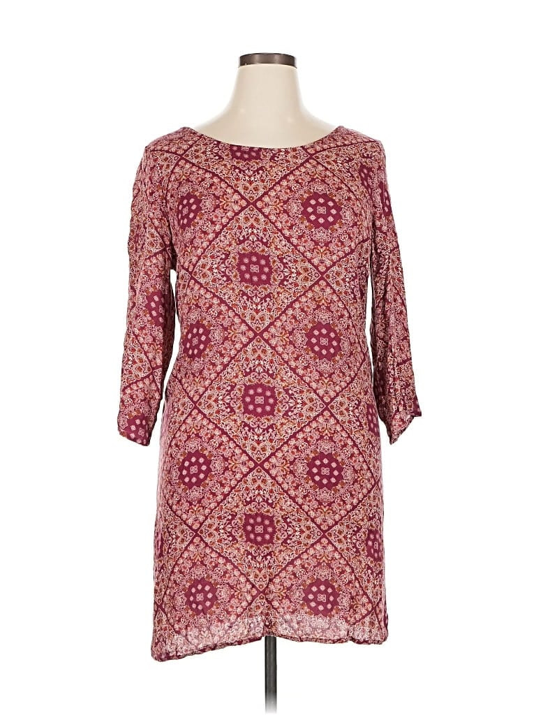 Pre-owned Charming Charlie Casual Dress In Burgundy