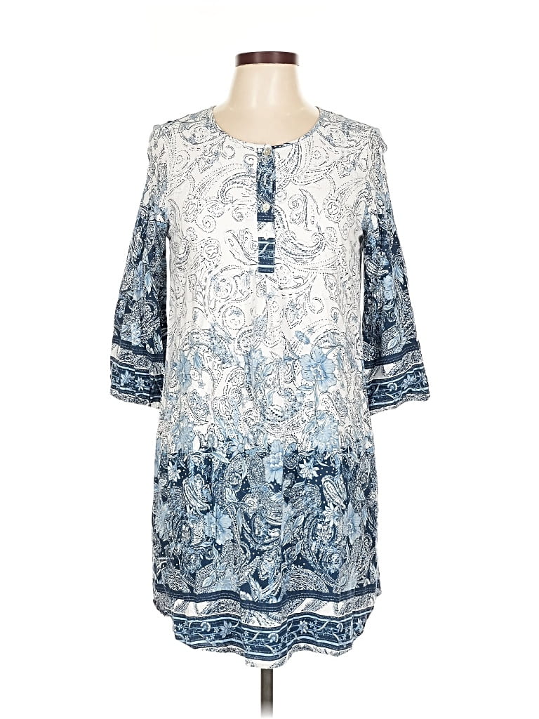 Pre-owned Fig And Flower Casual Dress In Blue
