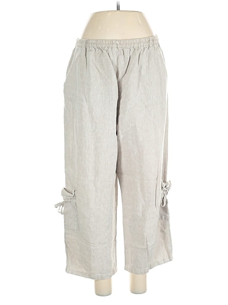 Pre-owned Assorted Brands Linen Pants In Gray