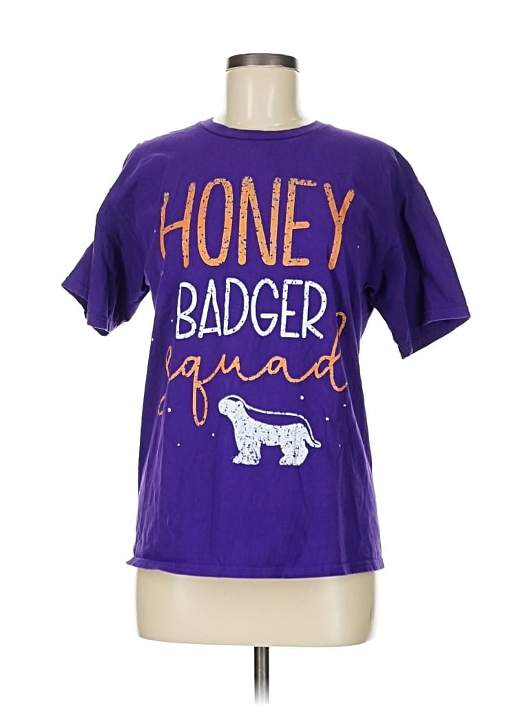 Pre-owned Port & Company Short Sleeve T-shirt In Purple