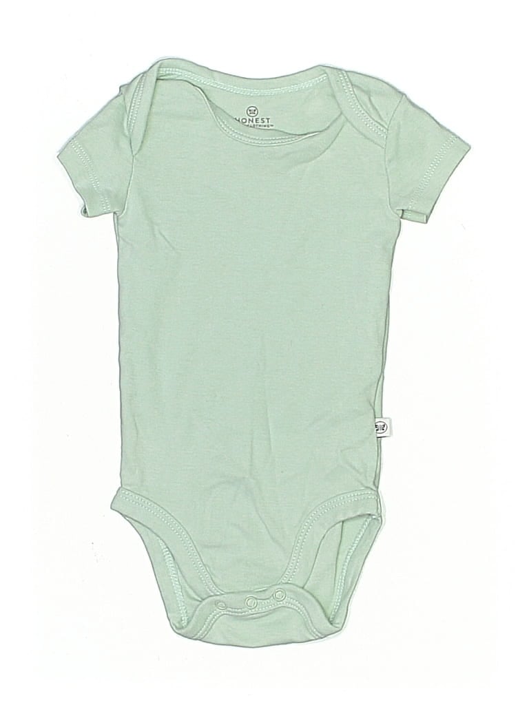 Pre-owned Honest Baby Clothing Babies' Short Sleeve Onesie In Green