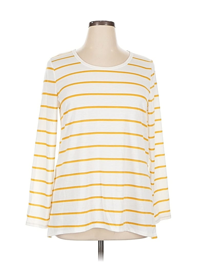 Pre-owned Lularoe 3/4 Sleeve T-shirt In Yellow