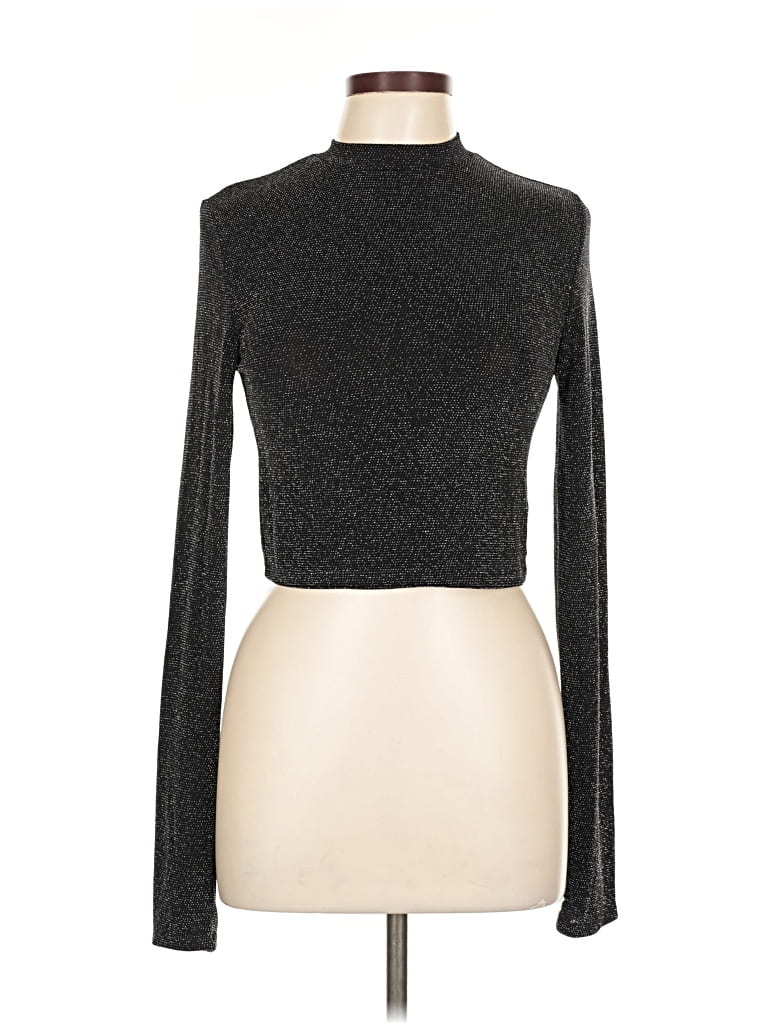 Pre-owned Revival Long Sleeve Top Silver Turtleneck Tops