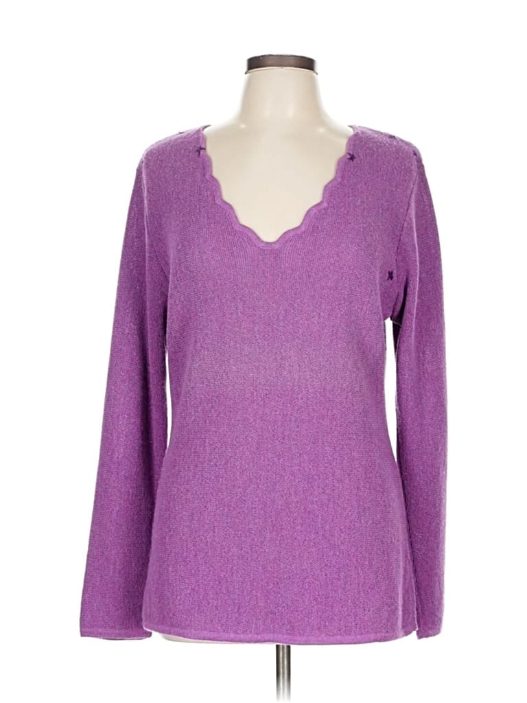 Pre-owned Assorted Brands Wool Pullover Sweater In Purple