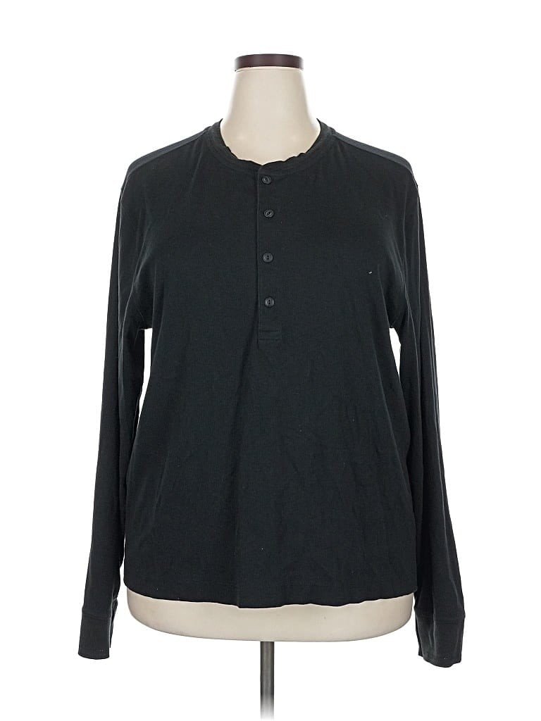 Pre-owned Br Standard Long Sleeve Henley Shirt In Black