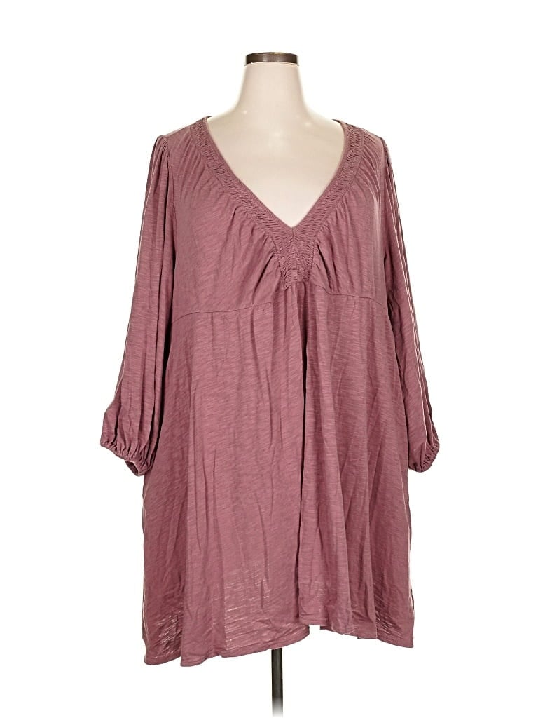 Pre-owned Torrid 3/4 Sleeve Blouse In Burgundy