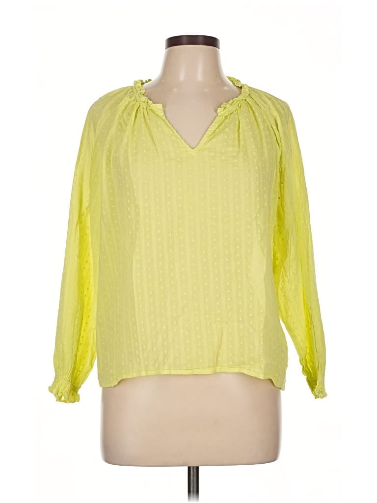 Pre-owned J.crew Factory Store 3/4 Sleeve Blouse In Yellow