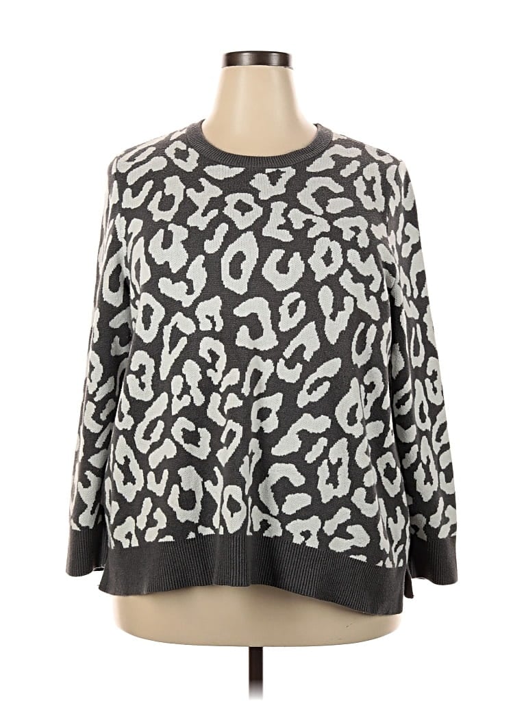 Pre-owned Lane Bryant Pullover Sweater In Gray