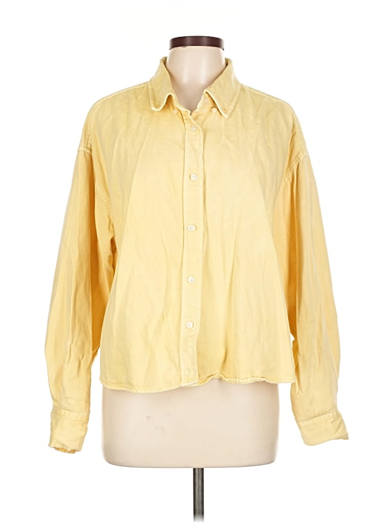 Pre-owned Gap Long Sleeve Button Down Shirt In Yellow