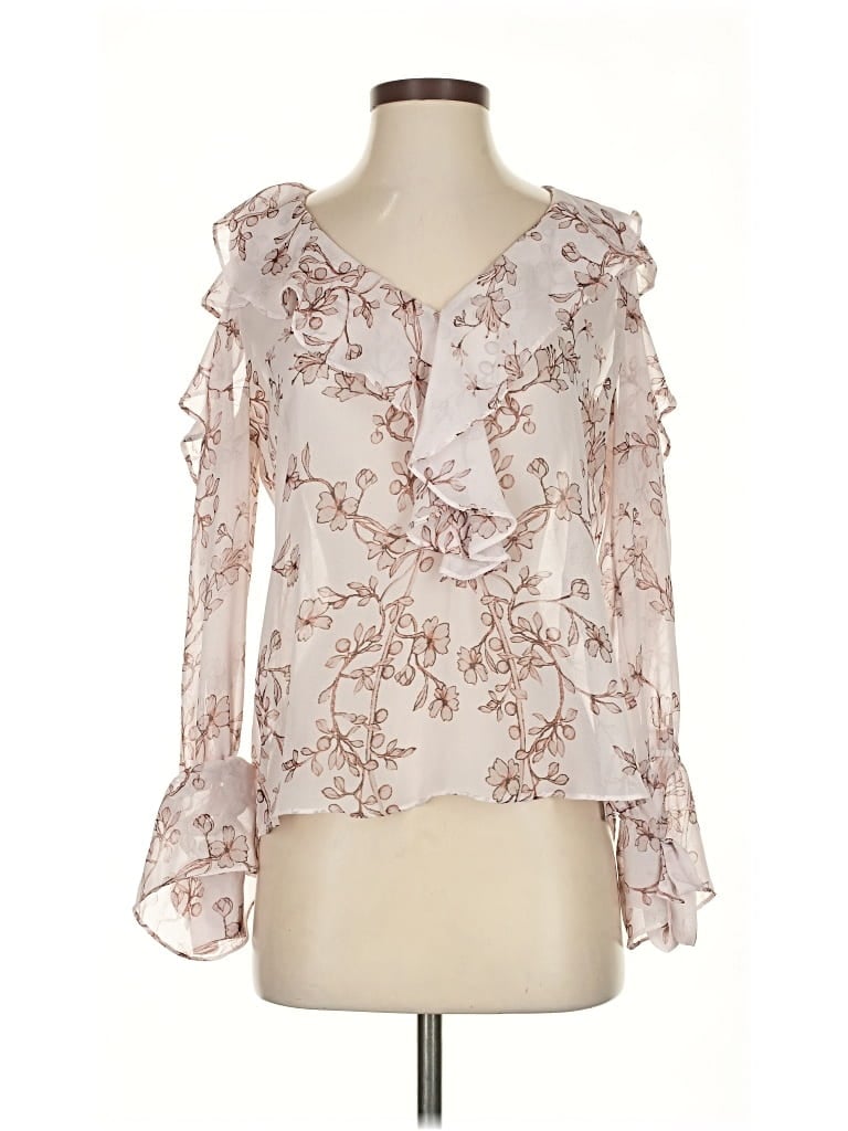 Pre-owned Bcbgmaxazria 3/4 Sleeve Blouse In White