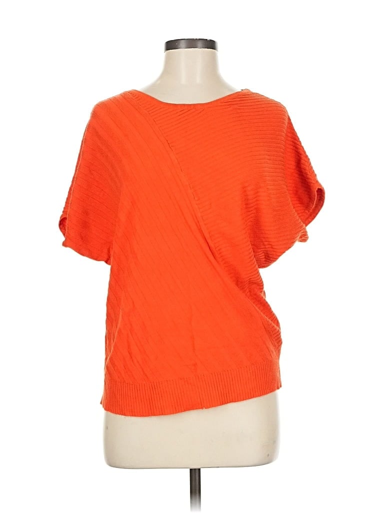 Pre-owned Joseph A Short Sleeve Top Orange One Shoulder Neckline Tops