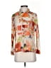 Equipment Print Orange Long Sleeve Blouse Size XS - photo 1