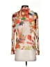 Equipment Print Orange Long Sleeve Blouse Size XS - photo 2