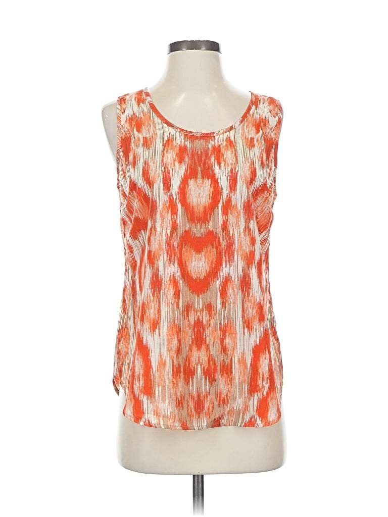 Pre-owned Cynthia Rowley Tjx Sleeveless Blouse In Orange