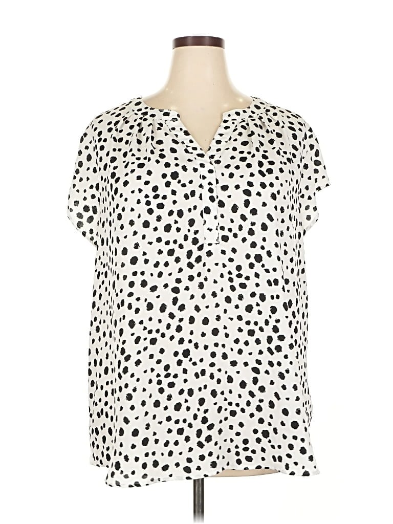 Pre-owned Papermoon Short Sleeve Blouse In White