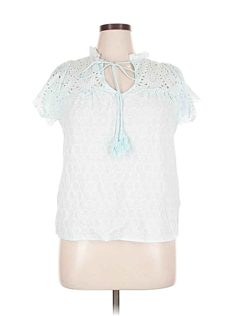 Pre-owned Adiva Short Sleeve Blouse In White