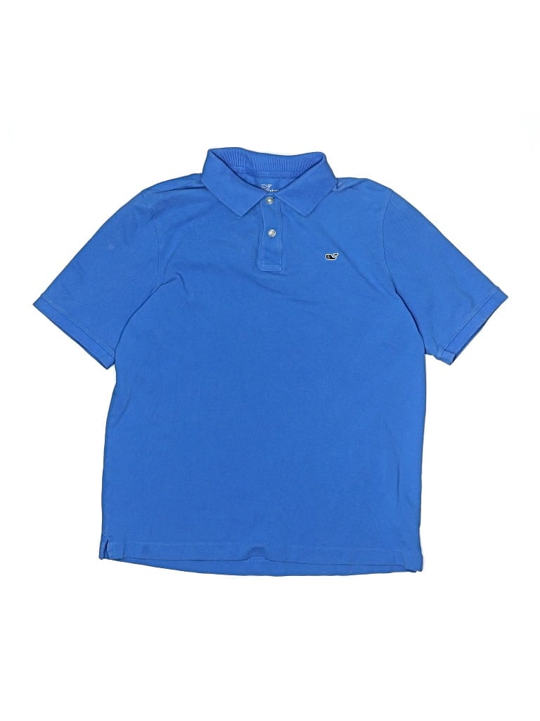 Pre-owned Vineyard Vines Kids' Short Sleeve Polo Shirt In Blue
