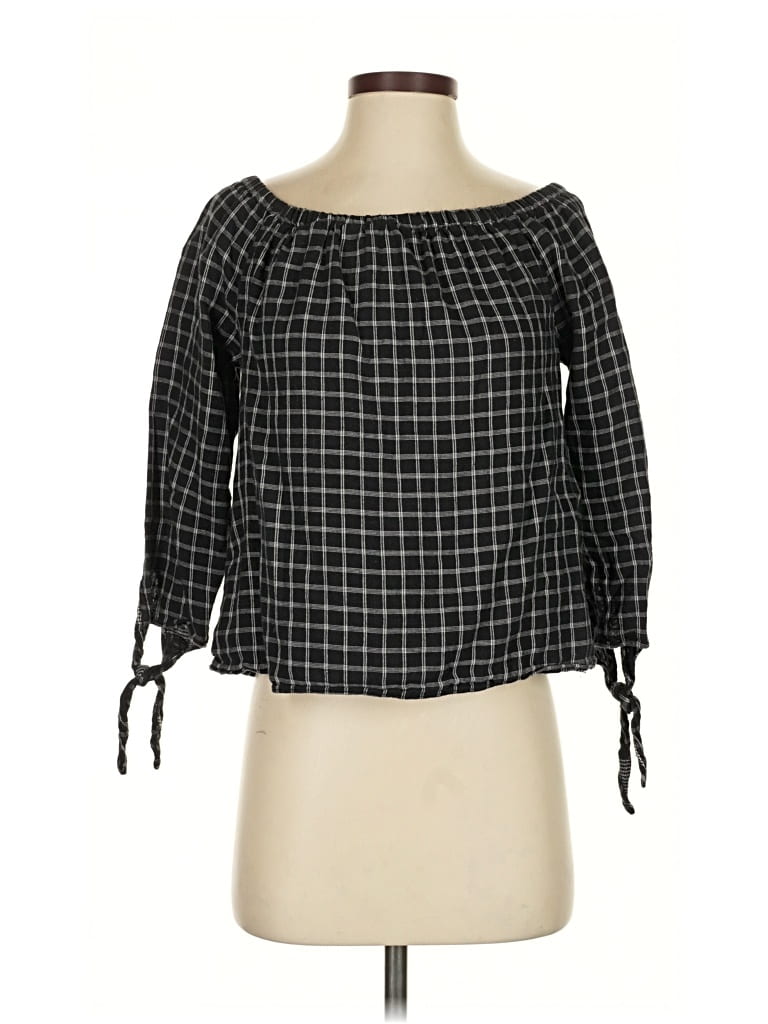 Pre-owned Madewell 3/4 Sleeve Blouse In Black