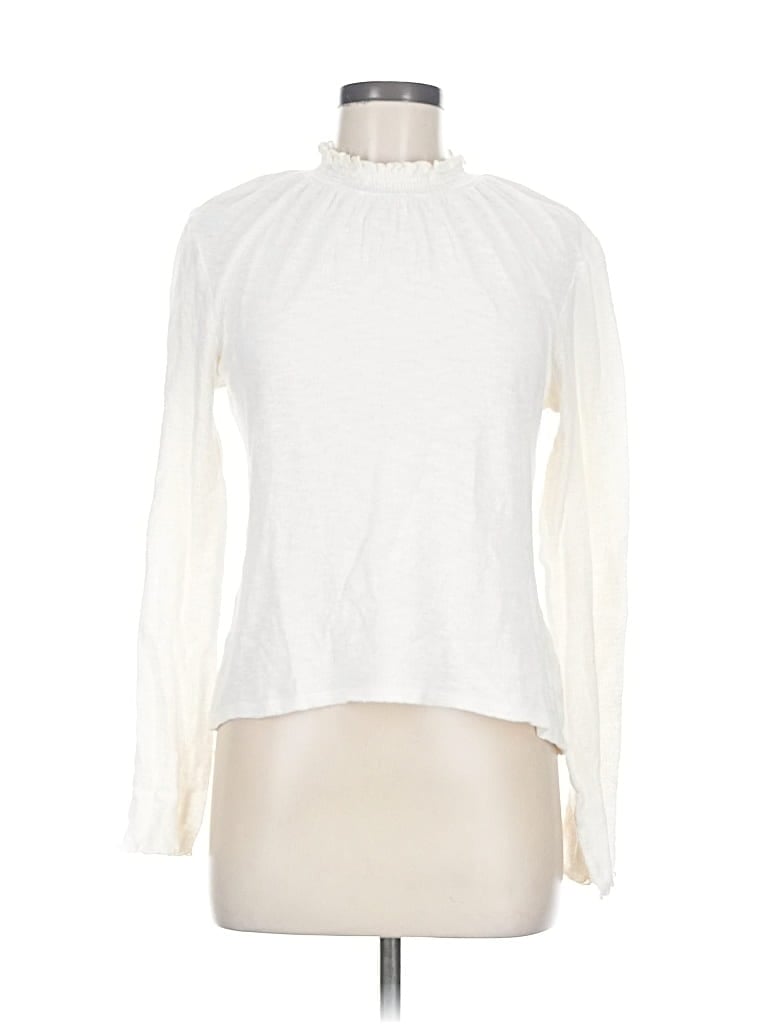 Pre-owned Texture & Thread Madewell Long Sleeve Top Ivory Mock Neckline Tops