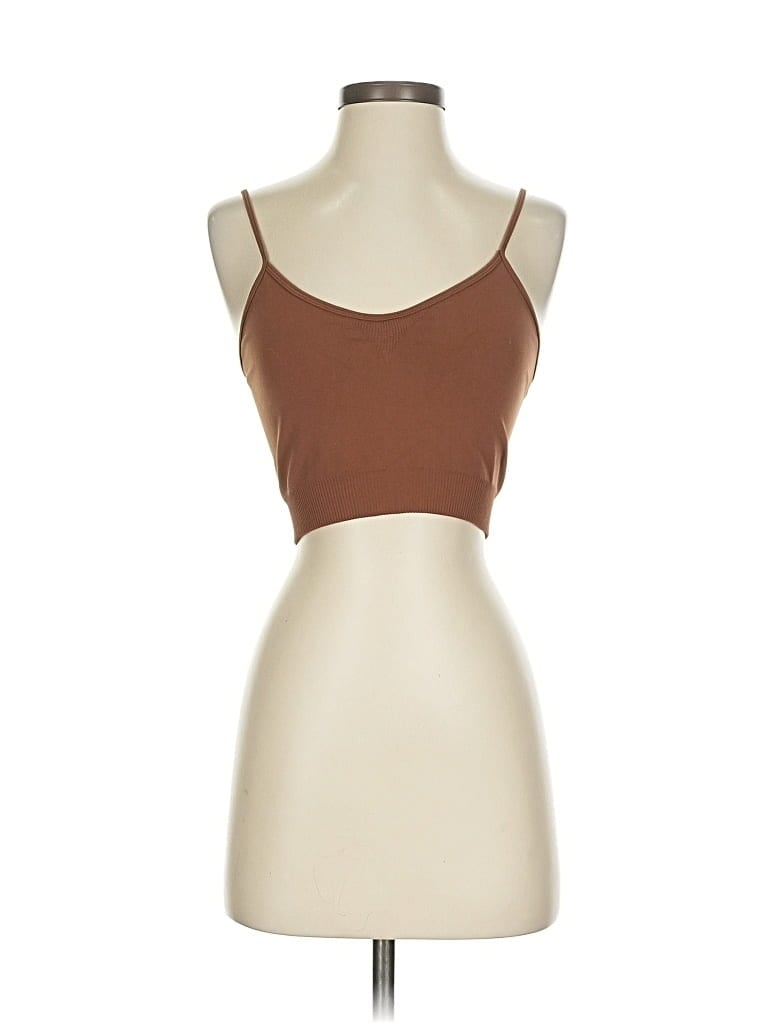 Pre-owned Vaara Tank Top Brown Strapless Neckline Tops