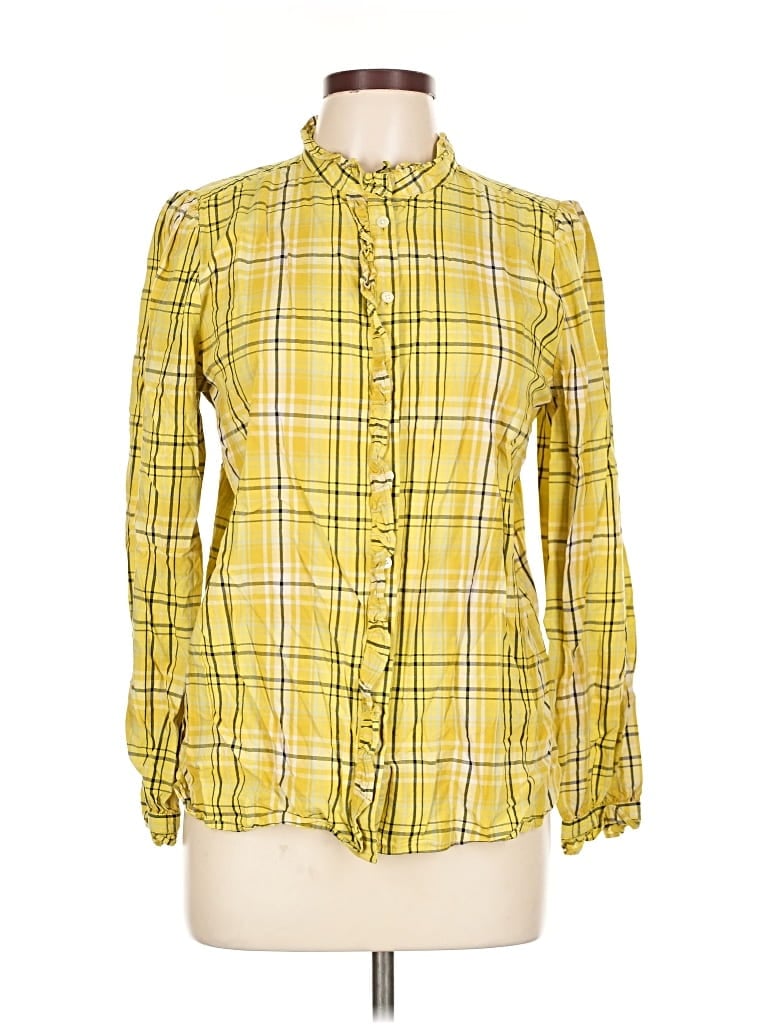 Pre-owned Ann Taylor Loft Long Sleeve Blouse In Yellow