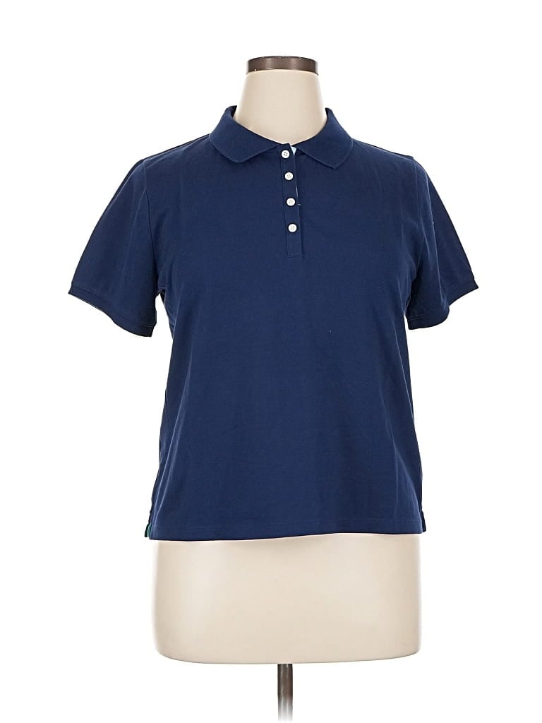 Pre-owned J.crew Factory Store Short Sleeve Polo Shirt In Blue