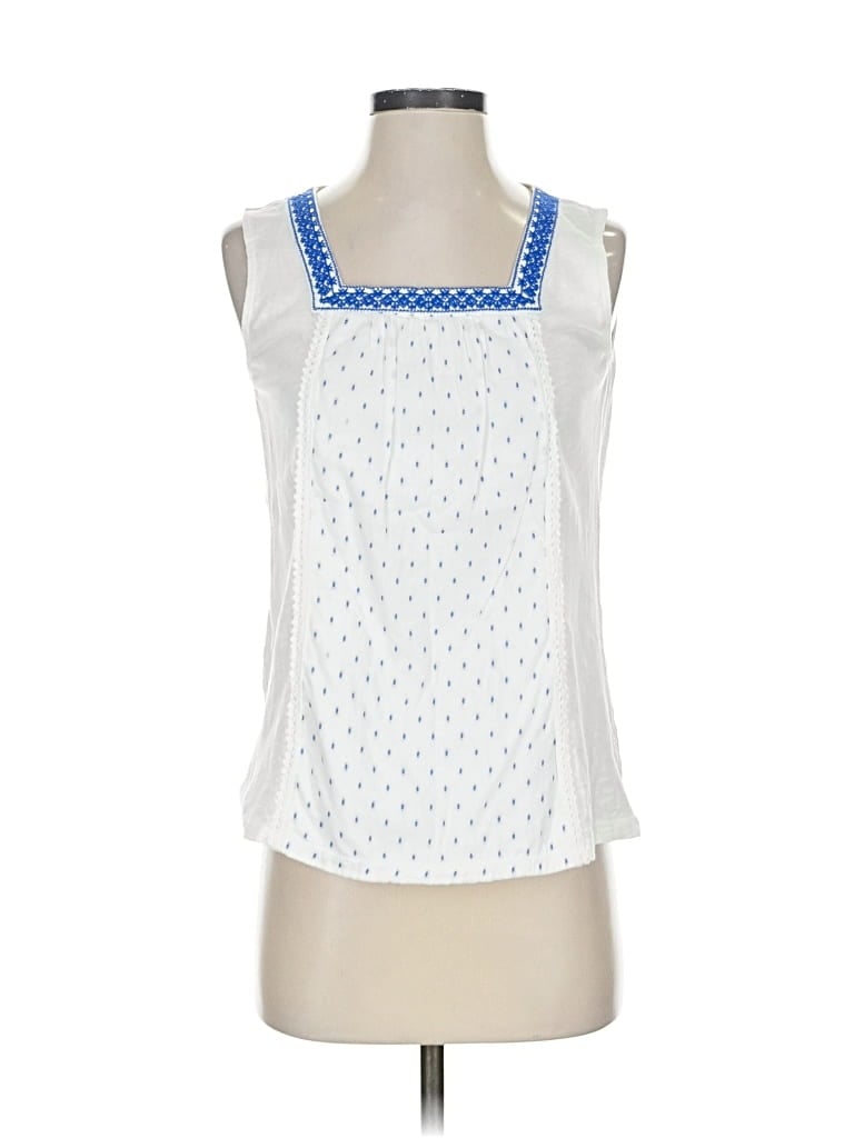 Pre-owned Talbots Sleeveless Blouse In White