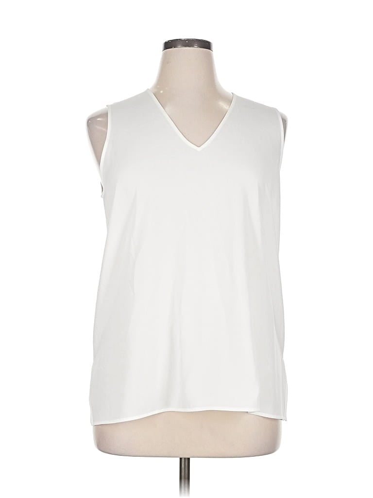Pre-owned Uniqlo Sleeveless Top White V Neck Tops