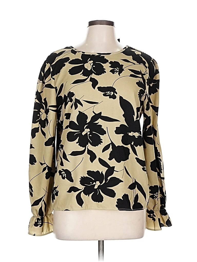 Pre-owned Unbranded Long Sleeve Blouse In Gold