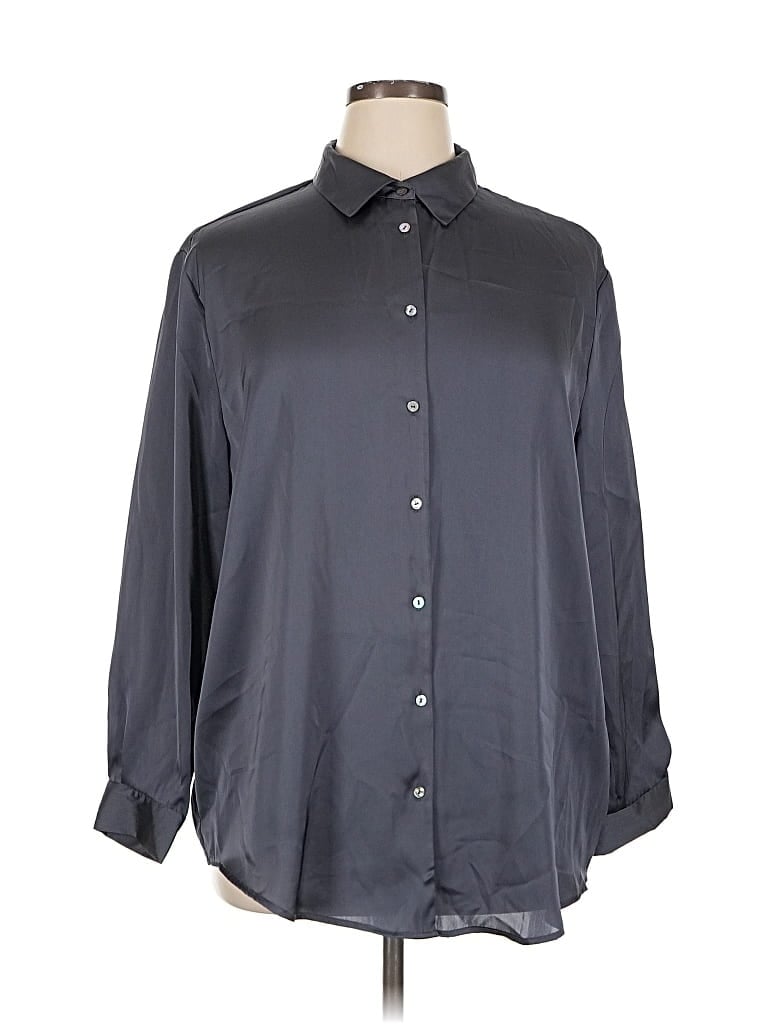 Pre-owned T Tahari 3/4 Sleeve Blouse In Gray