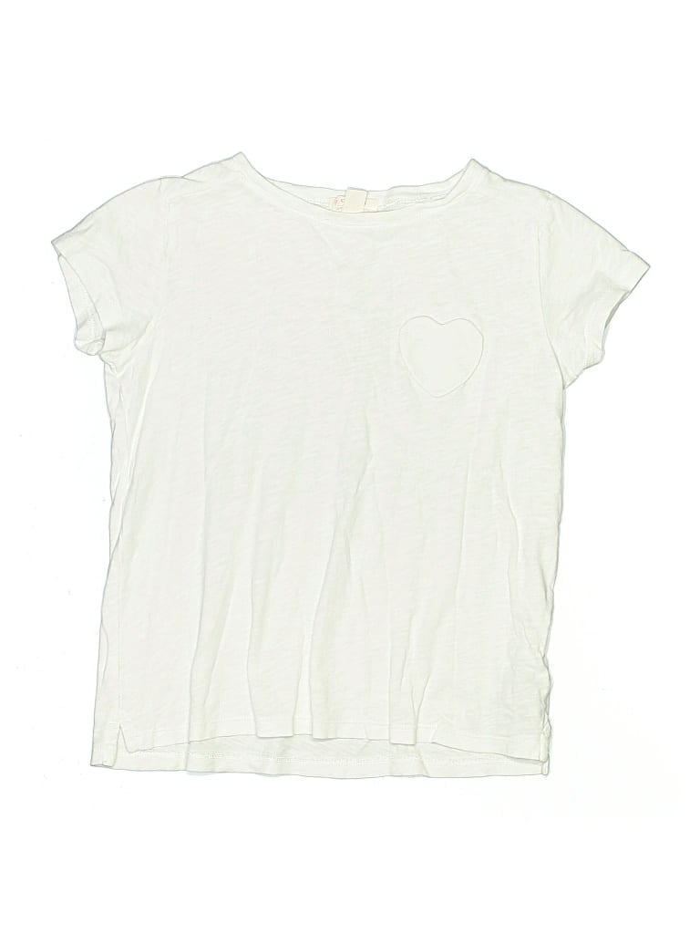 Pre-owned Crewcuts Kids' Short Sleeve T-shirt In White