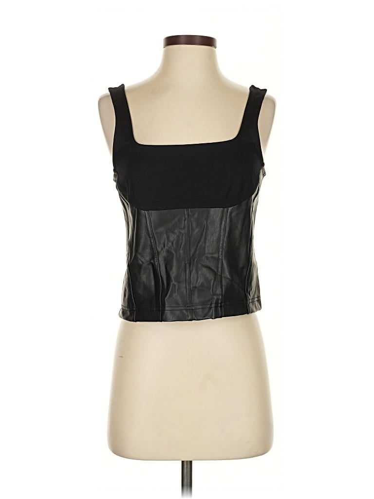 Pre-owned Maeve By Anthropologie Sleeveless Top Black Square Neckline Tops
