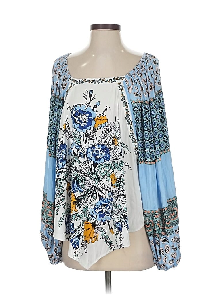 Pre-owned Assorted Brands 3/4 Sleeve Blouse In Blue