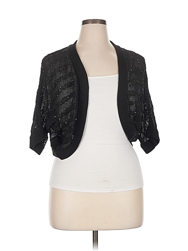 Pre-owned Inc International Concepts Cardigan Sweater In Black