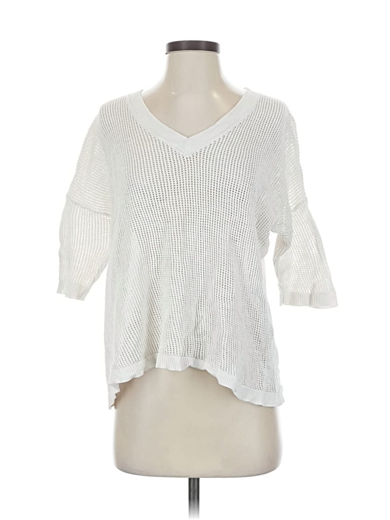 Pre-owned Cabi Pullover Sweater In White