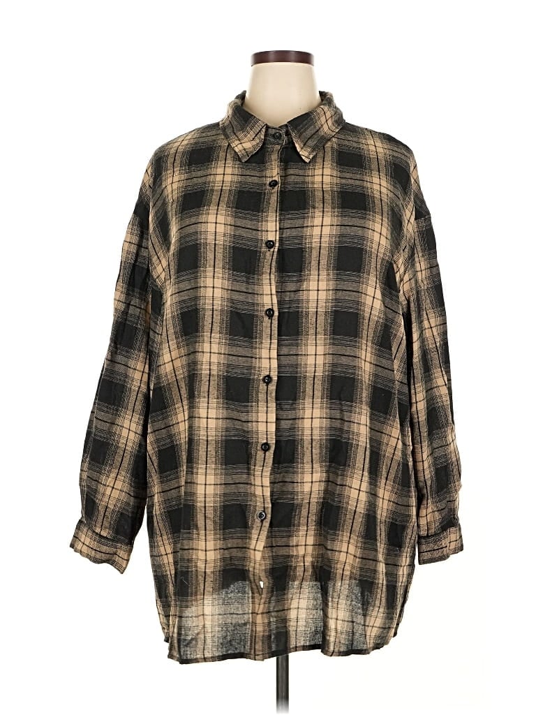 Pre-owned Shein Curve 3/4 Sleeve Blouse In Brown