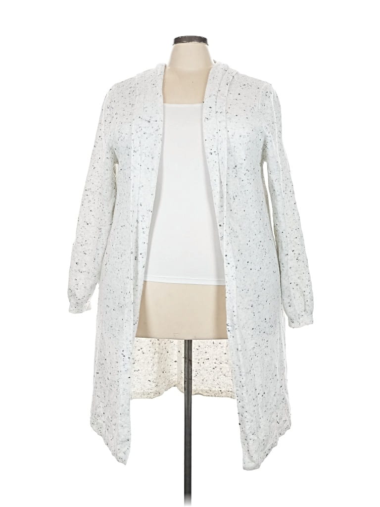 Pre-owned Terra & Sky Cardigan Sweater In Silver