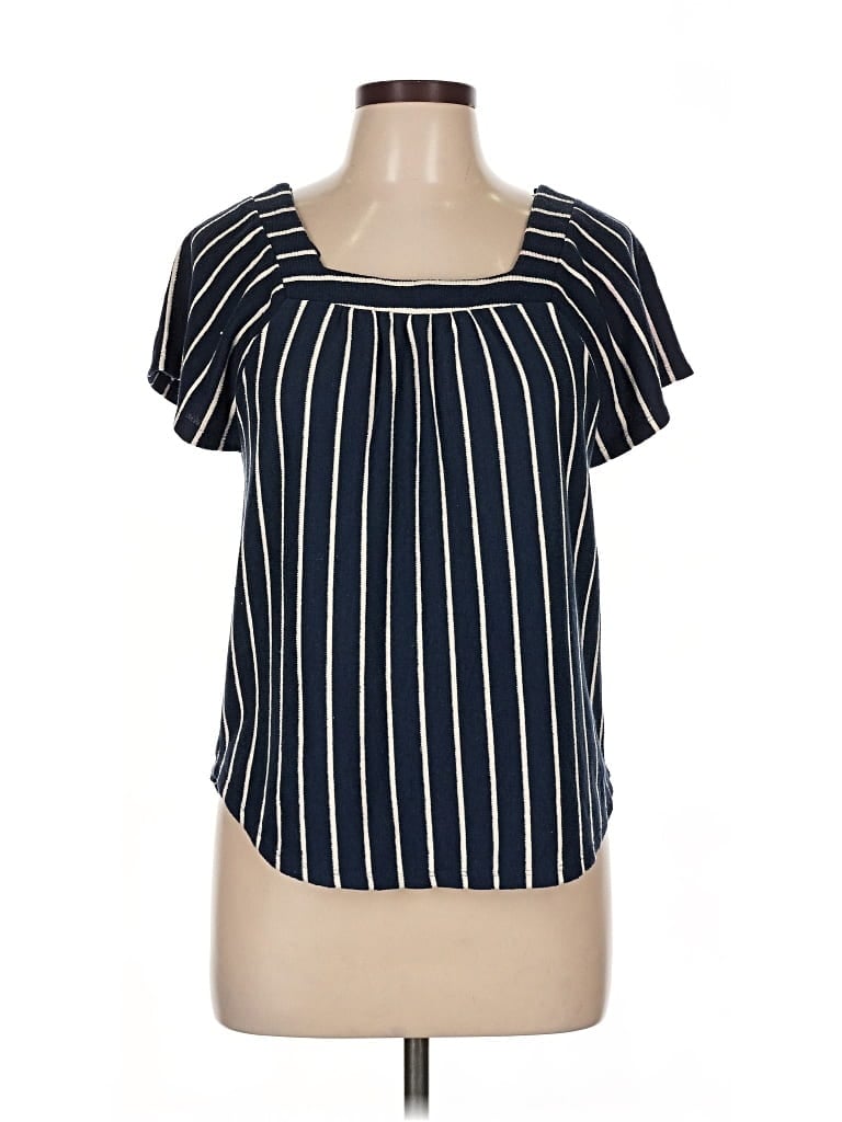 Pre-owned Monteau Short Sleeve Blouse In Blue