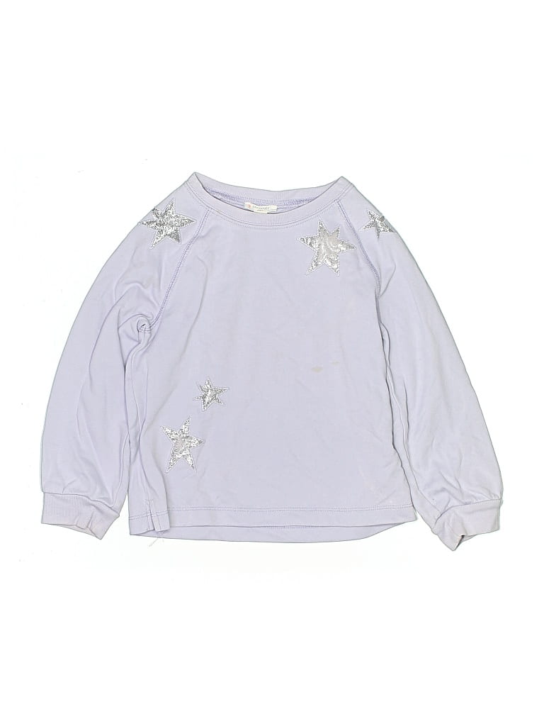 Pre-owned Crewcuts Kids' Long Sleeve Top Silver Crew Neck Tops