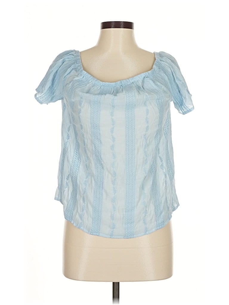 Pre-owned Sweet Wanderer Short Sleeve Blouse In Blue