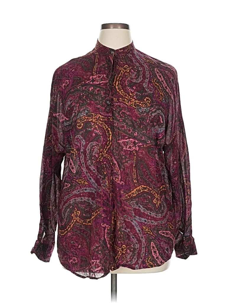 Pre-owned Polo Ralph Lauren Long Sleeve Blouse In Purple