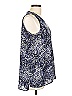 Joe Fresh 100% Polyester Blue Sleeveless Blouse Size L - photo 4