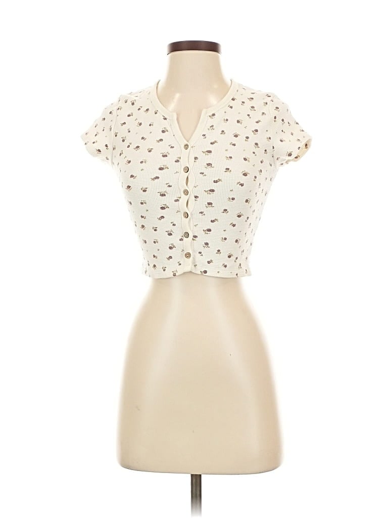 Pre-owned Kirious Short Sleeve Henley Shirt In White