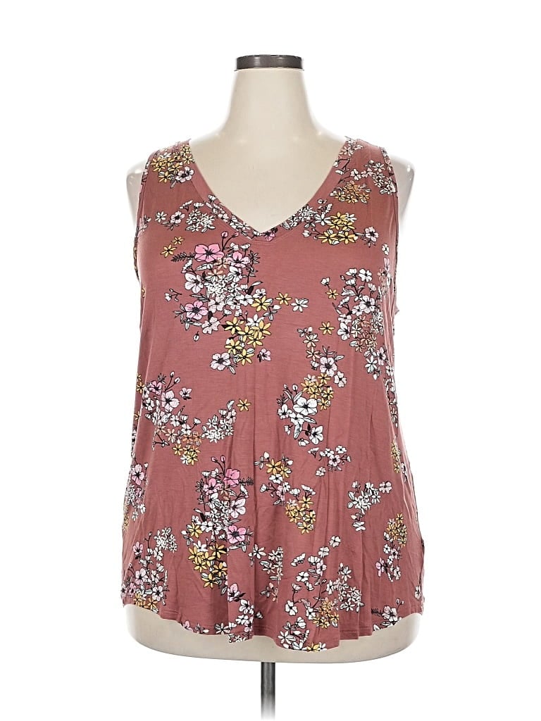 Pre-owned 24/7 Maurices Tank Top Pink Plunge Neckline Tops