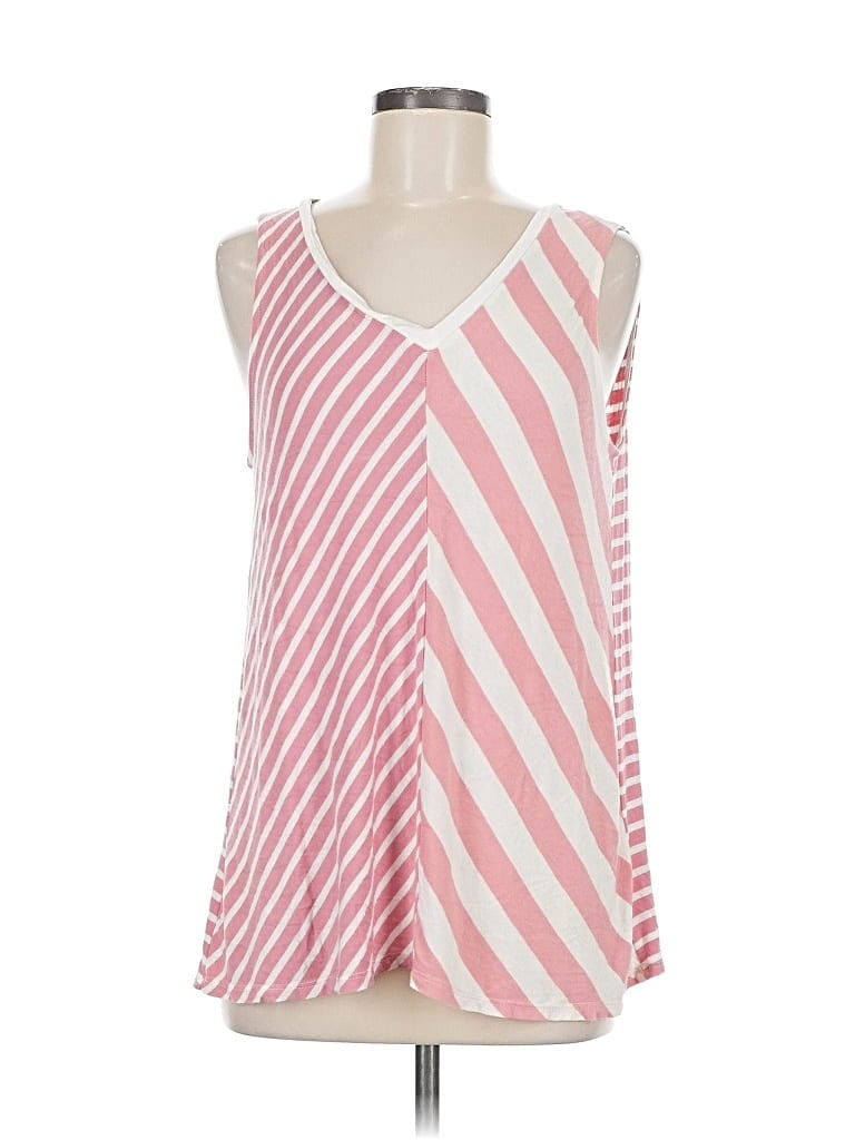 Pre-owned Bibi Sleeveless Top Pink V Neck Tops