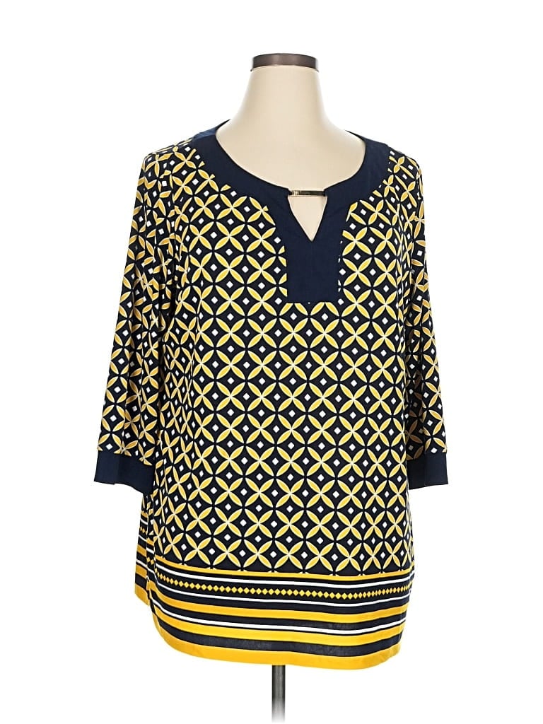 Pre-owned Premise Studio 3/4 Sleeve Blouse In Yellow