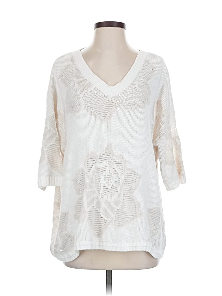 Pre-owned Cabi Pullover Sweater In White